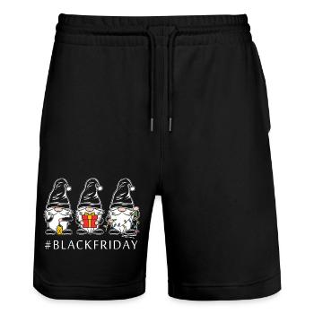 Black Friday Kaufrausch - Stanley/Stella Unisex Bio Joggingshorts Trainer  - Schwarz - Vorne - Nik (191cm) & Marisol (170cm)