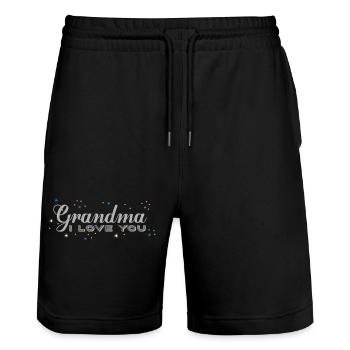 Oma Ich Liebe Dich Weihnachten - Stanley/Stella Unisex Bio Joggingshorts Trainer  - Schwarz - Vorne - Nik (191cm) & Marisol (170cm)