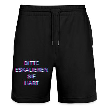 Hardtekk Tekk - Stanley/Stella Unisex Bio Joggingshorts Trainer  - Schwarz - Vorne - Nik (191cm) & Marisol (170cm)