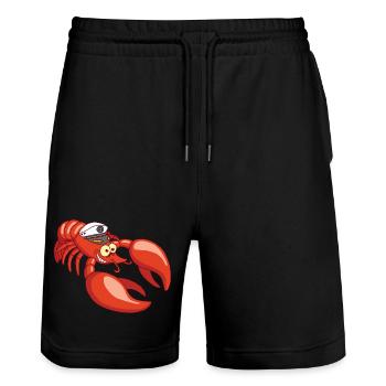 Captain Lobster - Stanley/Stella Unisex Bio Joggingshorts Trainer  - Schwarz - Vorne - Nik (191cm) & Marisol (170cm)
