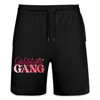 Galentines Gang Cute Gal Pals Sisterhood  - Stanley/Stella Trainer Unisex Organic Jogging Shorts - black - Front - Nik (191cm) & Marisol (170cm)