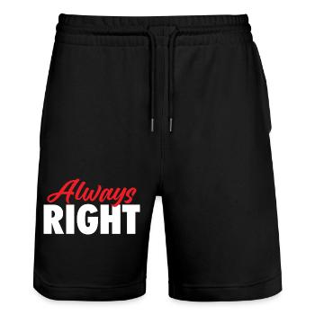 Always Right Valentinstags-Paar-Witz - Stanley/Stella Unisex Bio Joggingshorts Trainer  - Schwarz - Vorne - Nik (191cm) & Marisol (170cm)