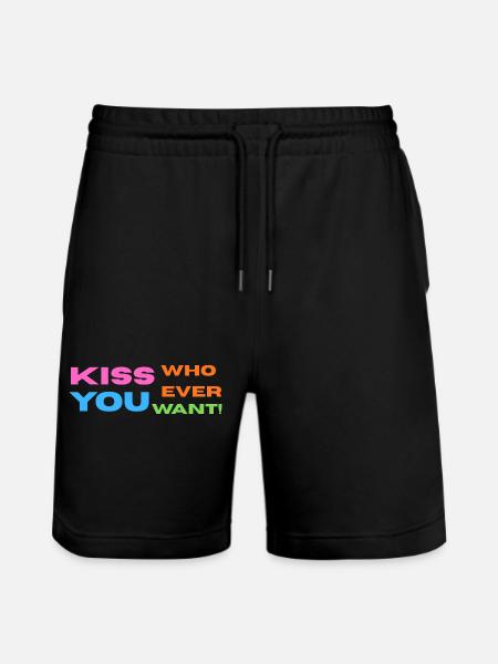 Pride / CSD / LGBTQ+ Design "Kiss" - Stanley/Stella Trainer Unisex Organic Jogging Shorts - black