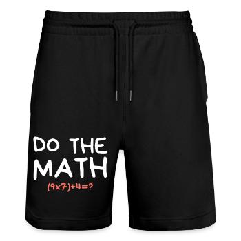 Do The Math 67 Meme Funny Teacher Six Seven - Stanley/Stella Trainer Unisex Organic Jogging Shorts - black - Front - Nik (191cm) & Marisol (170cm)