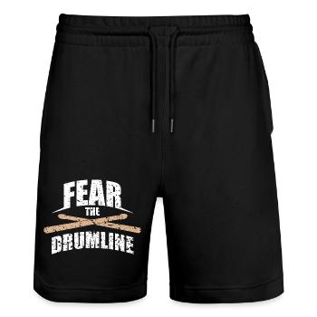 Fear The Drum Line Baguettes de batterie vintage Design musical - Short de jogging bio TRAINER Stanley/Stella unisexe - noir - Devant - Nik (191cm) & Marisol (170cm)
