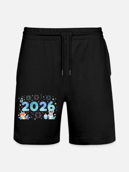 Silvester-Feier-Design 2026 - Stanley/Stella Unisex Bio Joggingshorts Trainer - Schwarz