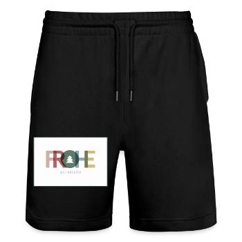 Merry Christmas – Modern Retro Design - Stanley/Stella Trainer Unisex Organic Jogging Shorts - black - Front - Nik (191cm) & Marisol (170cm)
