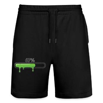 Slime Progress Bar 67 Meme - Stanley/Stella Trainer Unisex Organic Jogging Shorts - black - Front - Nik (191cm) & Marisol (170cm)
