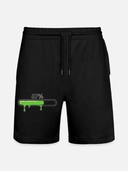 Slime Progress Bar 67 Meme - Stanley/Stella Trainer Unisex Organic Jogging Shorts - black
