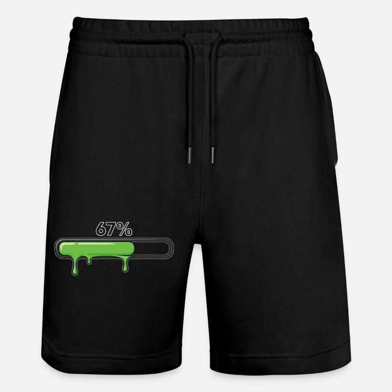 Slime Progress Bar 67 Meme - Stanley/Stella Unisex Bio Joggingshorts Trainer  - Schwarz