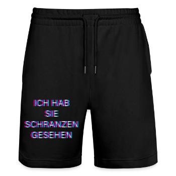 Hardtekk Tekk - Stanley/Stella Unisex Bio Joggingshorts Trainer  - Schwarz - Vorne - Nik (191cm) & Marisol (170cm)
