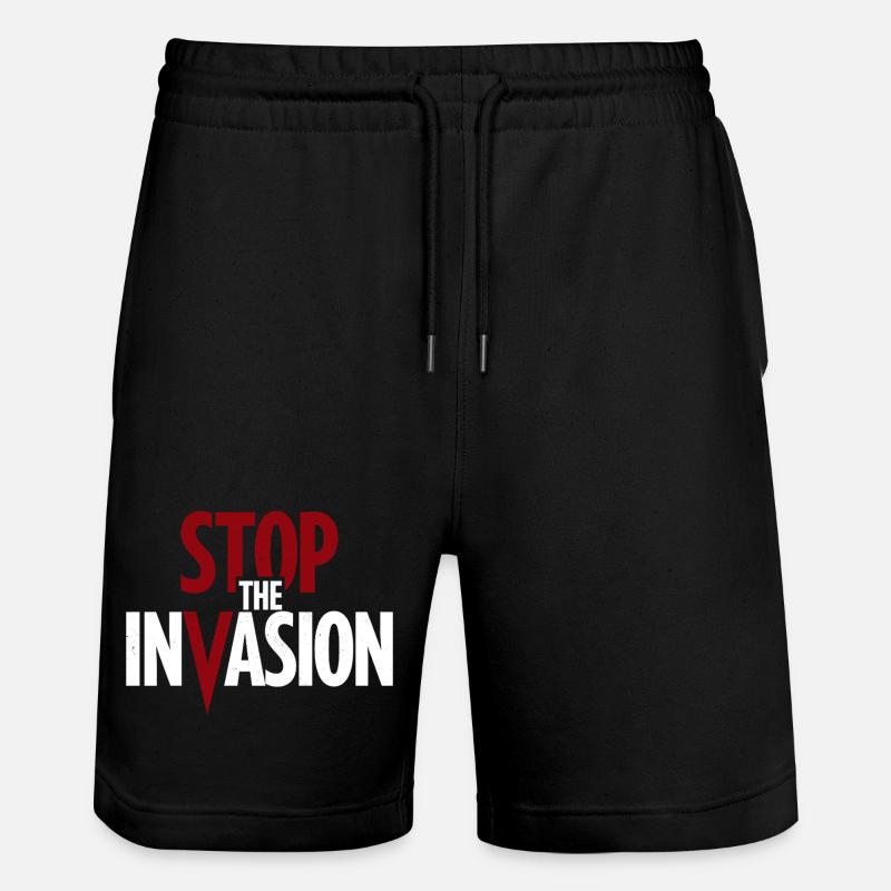 Arrêter l’invasion contre l’agression - Short de jogging bio TRAINER Stanley/Stella unisexe - noir