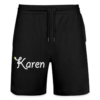 Karen - Stanley/Stella Unisex Bio Joggingshorts Trainer  - Schwarz - Vorne - Nik (191cm) & Marisol (170cm)