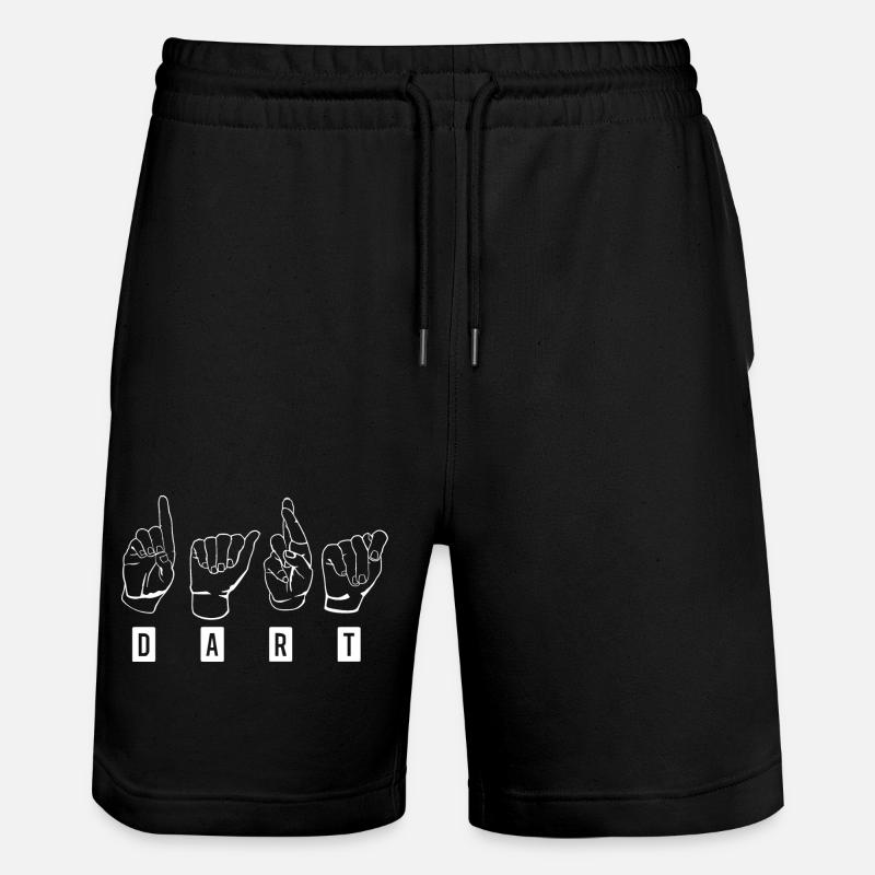 Fléchettes, fléchettes, fléchettes Gebärdensprache_Wei ß - Short de jogging bio TRAINER Stanley/Stella unisexe - noir