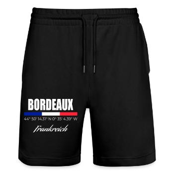 Bordeaux - Short de jogging bio TRAINER Stanley/Stella unisexe - noir - Devant - Nik (191cm) & Marisol (170cm)