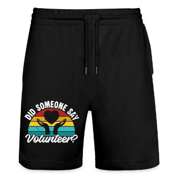 Volunteer Appreciation Did Someone Say Volunteer - Stanley/Stella Unisex Bio Joggingshorts Trainer  - Schwarz - Vorne - Nik (191cm) & Marisol (170cm)