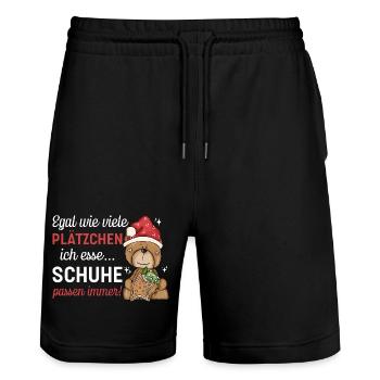 Christmas Christmas Gifts - Stanley/Stella Trainer Unisex Organic Jogging Shorts - black - Front - Nik (191cm) & Marisol (170cm)