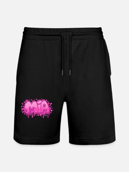 Graffiti MIA Name Gift Ideal Printable - Stanley/Stella Trainer Unisex Organic Jogging Shorts - black