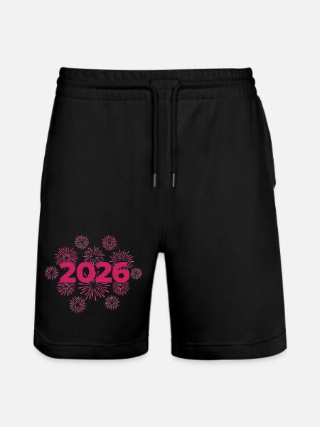 2026 Feuerwerk Silvesterfeier - Stanley/Stella Unisex Bio Joggingshorts Trainer  - Schwarz