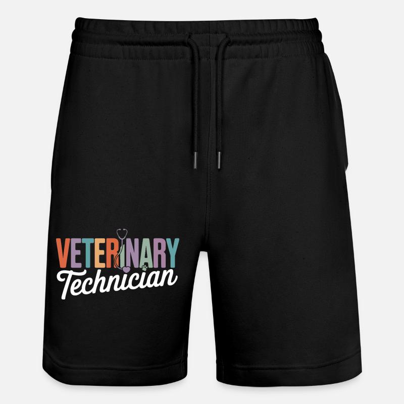 Tiermedizinischer Techniker Regenbogen-Logo - Stanley/Stella Unisex Bio Joggingshorts Trainer  - Schwarz