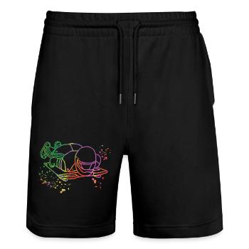 Skeleton Bobsleigh Winter Sports Sled - Stanley/Stella Unisex Bio Joggingshorts Trainer  - Schwarz - Vorne - Nik (191cm) & Marisol (170cm)