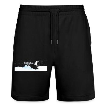 Hakuba Snowboard - Short de jogging bio TRAINER Stanley/Stella unisexe - noir - Devant - Nik (191cm) & Marisol (170cm)