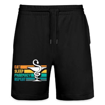 Apotheker Pharmazeutisch-technischer - Stanley/Stella Unisex Bio Joggingshorts Trainer  - Schwarz - Vorne - Nik (191cm) & Marisol (170cm)