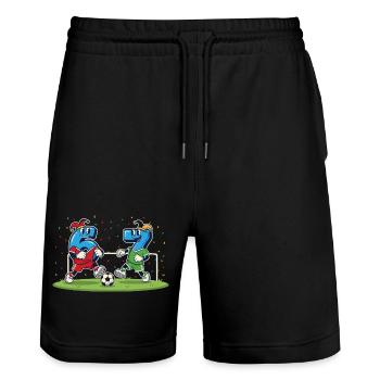 67 Six Seven Costume Carnaval Football Italie Mème - Short de jogging bio TRAINER Stanley/Stella unisexe - noir - Devant - Nik (191cm) & Marisol (170cm)
