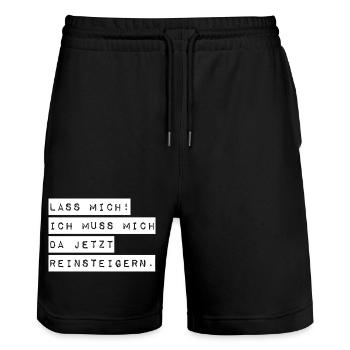Let me, I've got to get into it - Stanley/Stella Trainer Unisex Organic Jogging Shorts - black - Front - Nik (191cm) & Marisol (170cm)