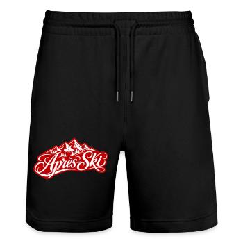 Après-ski mountains - Stanley/Stella Trainer Unisex Organic Jogging Shorts - black - Front - Nik (191cm) & Marisol (170cm)