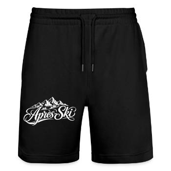 Apres Ski Schriftzug - Stanley/Stella Unisex Bio Joggingshorts Trainer  - Schwarz - Vorne - Nik (191cm) & Marisol (170cm)