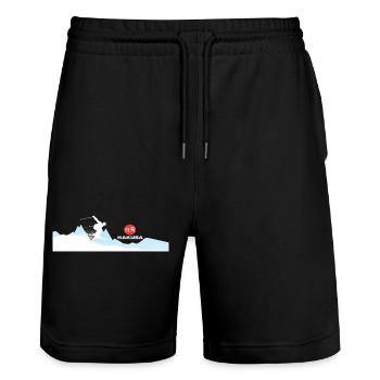 Hakuba Ski - Short de jogging bio TRAINER Stanley/Stella unisexe - noir - Devant - Nik (191cm) & Marisol (170cm)