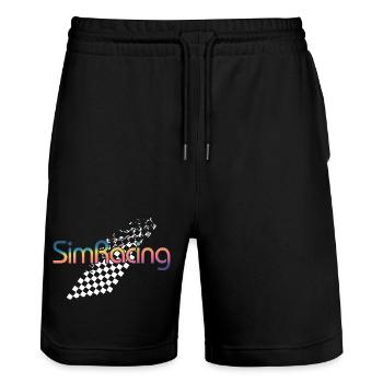 SimRacing Verlaufslogo - Stanley/Stella Unisex Bio Joggingshorts Trainer  - Schwarz - Vorne - Nik (191cm) & Marisol (170cm)