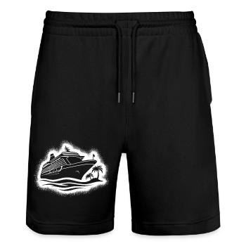Cruise Cruise Ship Young Cruisers - Stanley/Stella Trainer Unisex Organic Jogging Shorts - black - Front - Nik (191cm) & Marisol (170cm)