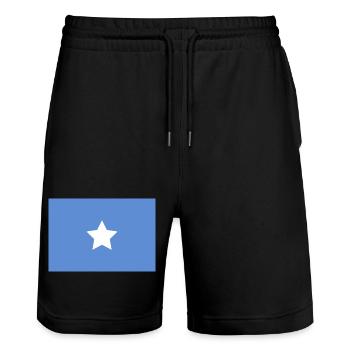 Somalia-Flagge - Stanley/Stella Unisex Bio Joggingshorts Trainer  - Schwarz - Vorne - Nik (191cm) & Marisol (170cm)