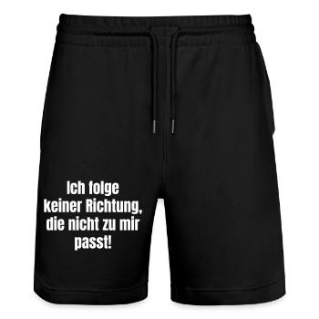 Je suis mon chemin – liberté d’orientation - Short de jogging bio TRAINER Stanley/Stella unisexe - noir - Devant - Nik (191cm) & Marisol (170cm)