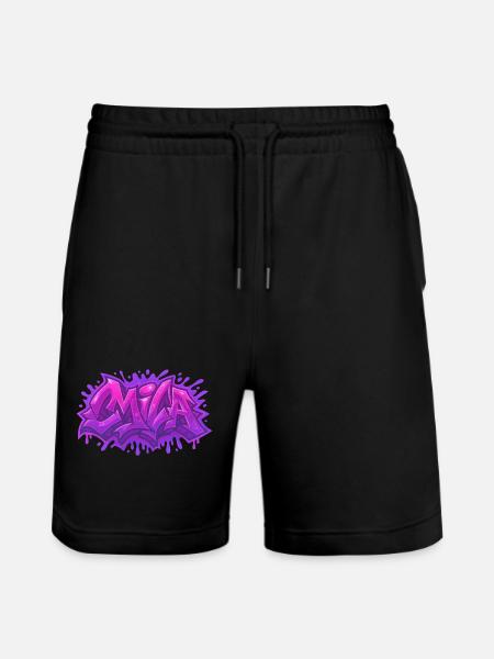 Graffiti MILA Name Gift Ideal Printable - Stanley/Stella Trainer Unisex Organic Jogging Shorts - black