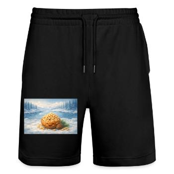 Pignons de pin - Short de jogging bio TRAINER Stanley/Stella unisexe - noir - Devant - Nik (191cm) & Marisol (170cm)