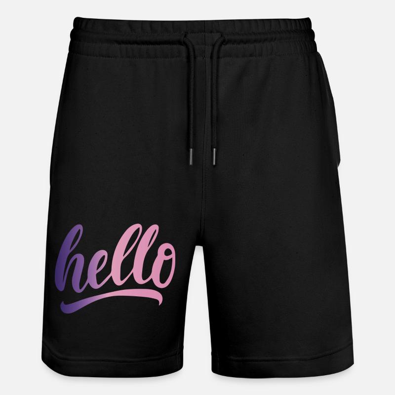 Hello greeting cheerful gradient writing - Stanley/Stella Trainer Unisex Organic Jogging Shorts - black