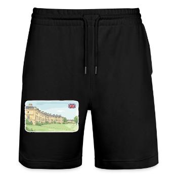 Bath City Royal Crescent Georgische Architekturkunst - Stanley/Stella Unisex Bio Joggingshorts Trainer  - Schwarz - Vorne - Nik (191cm) & Marisol (170cm)