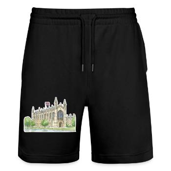 Cambridge King's College Kapelle, Universität Kunst - Stanley/Stella Unisex Bio Joggingshorts Trainer  - Schwarz - Vorne - Nik (191cm) & Marisol (170cm)