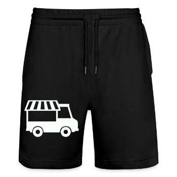 Food Truck Silhouette - Short de jogging bio TRAINER Stanley/Stella unisexe - noir - Devant - Nik (191cm) & Marisol (170cm)