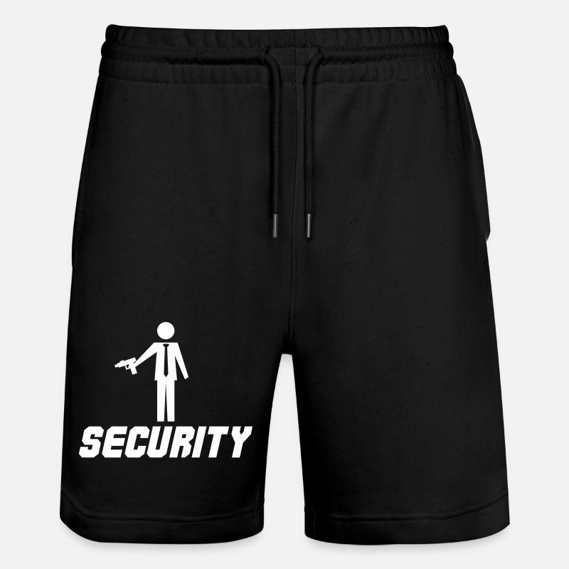 Security mit Waffe - Stanley/Stella Unisex Bio Joggingshorts Trainer  - Schwarz