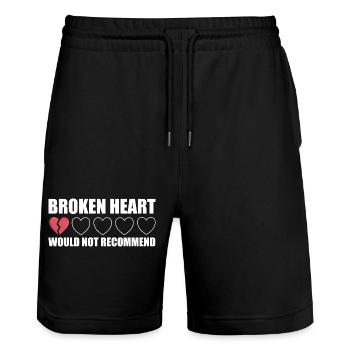 Broken Heart ne recommanderait pas Anti Valentine - Short de jogging bio TRAINER Stanley/Stella unisexe - noir - Devant - Nik (191cm) & Marisol (170cm)