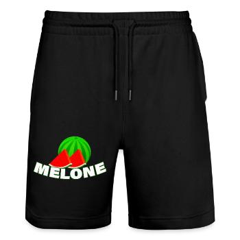MELONE - Stanley/Stella Unisex Bio Joggingshorts Trainer  - Schwarz - Vorne - Nik (191cm) & Marisol (170cm)