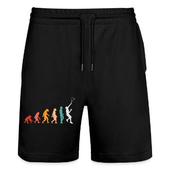 Évolution du tennis - Short de jogging bio TRAINER Stanley/Stella unisexe - noir - Devant - Nik (191cm) & Marisol (170cm)
