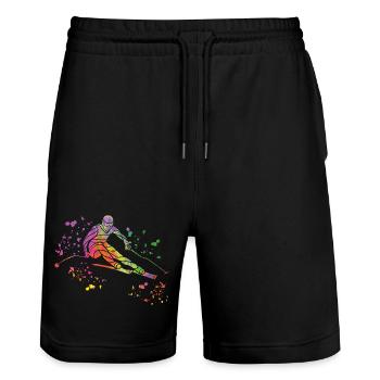 Alpine skiing Winter sports Nordic skiing - Stanley/Stella Trainer Unisex Organic Jogging Shorts - black - Front - Nik (191cm) & Marisol (170cm)