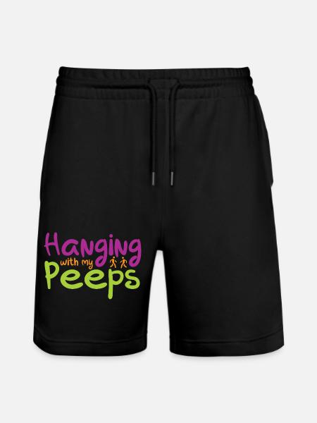 Hanging with my Peeps - Stanley/Stella Trainer Unisex Organic Jogging Shorts - black