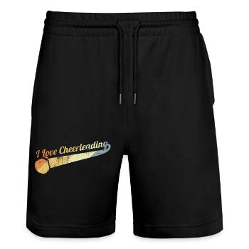 I Love Cheerleading - Stanley/Stella Unisex Bio Joggingshorts Trainer  - Schwarz - Vorne - Nik (191cm) & Marisol (170cm)