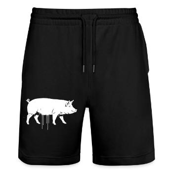 Schwein Graffiti Streetwear Vektor - Stanley/Stella Unisex Bio Joggingshorts Trainer  - Schwarz - Vorne - Nik (191cm) & Marisol (170cm)